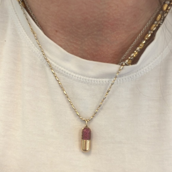 18k solid white and yellow gold necklace - Picture 5 of 5